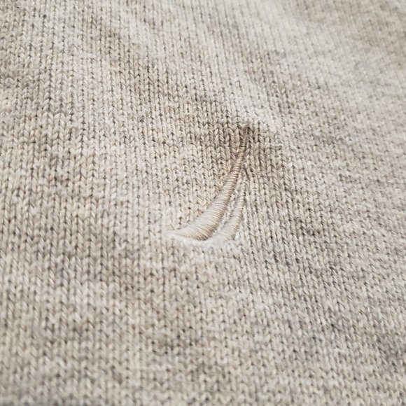 Nautica 1/4 Zip Long Sleeve Sweater Embroidered Logo Gray Men's Large Pre-owned - Picture 3 of 7